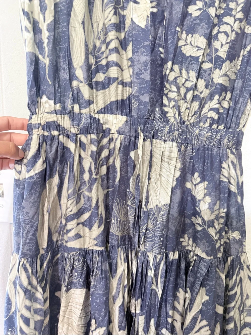Pinch Navy & Cream Botanical Sleeveless Maxi Dress